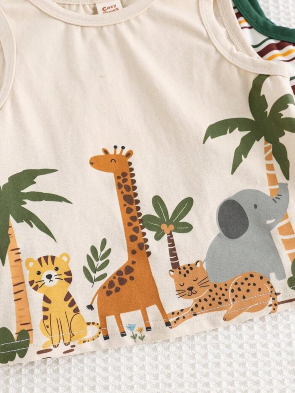 2 Pack Toddler Boy Safari Graphic Tank & Shorts Set - 12-18M - Picture 8 of 9